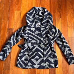 Gray and navy geometric jacket